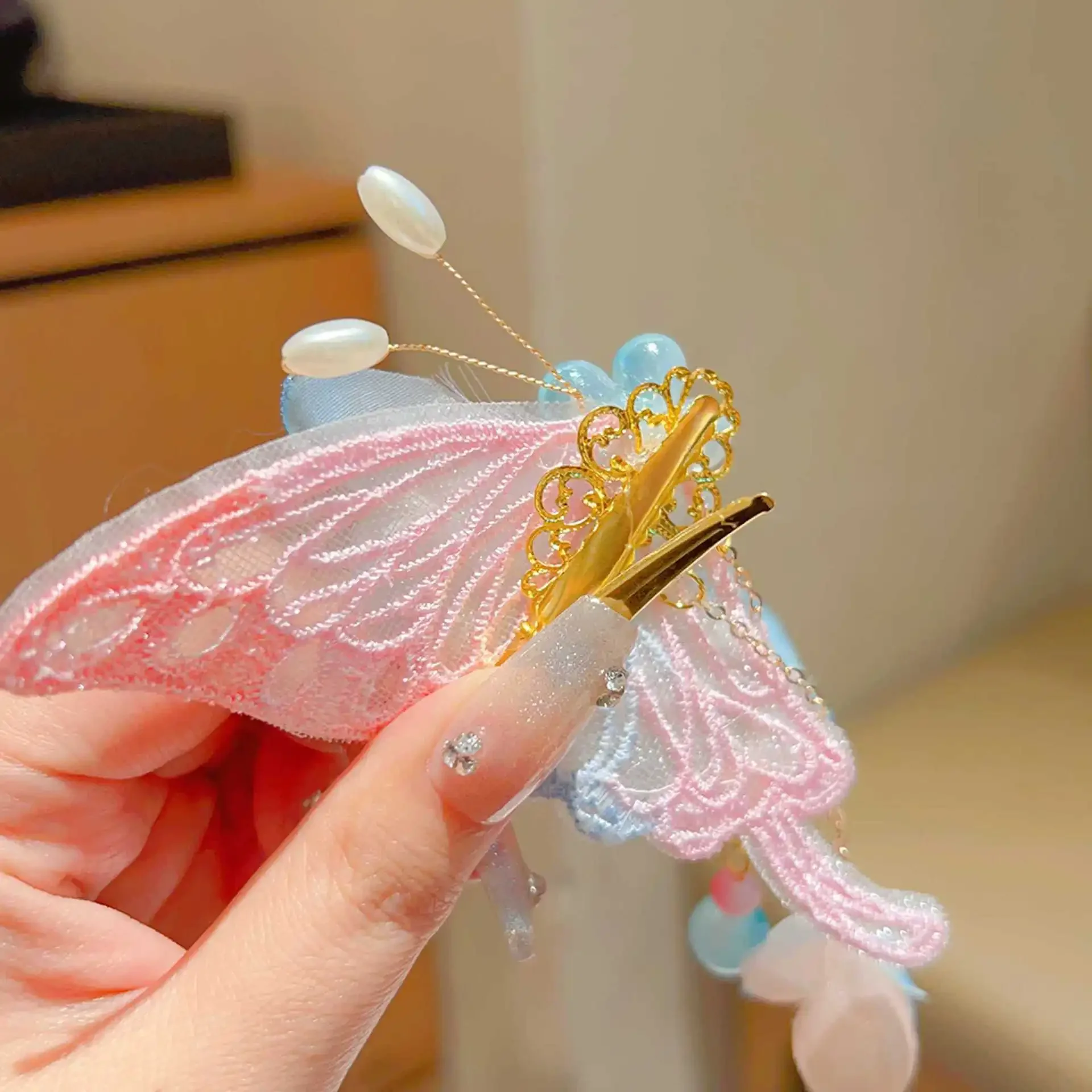 Hanfu-hoofddeksels voor kinderen Chinese stijl vlinder Super Fairy Oude stijl haaraccessoires Oud kostuum Kwastje haarclips