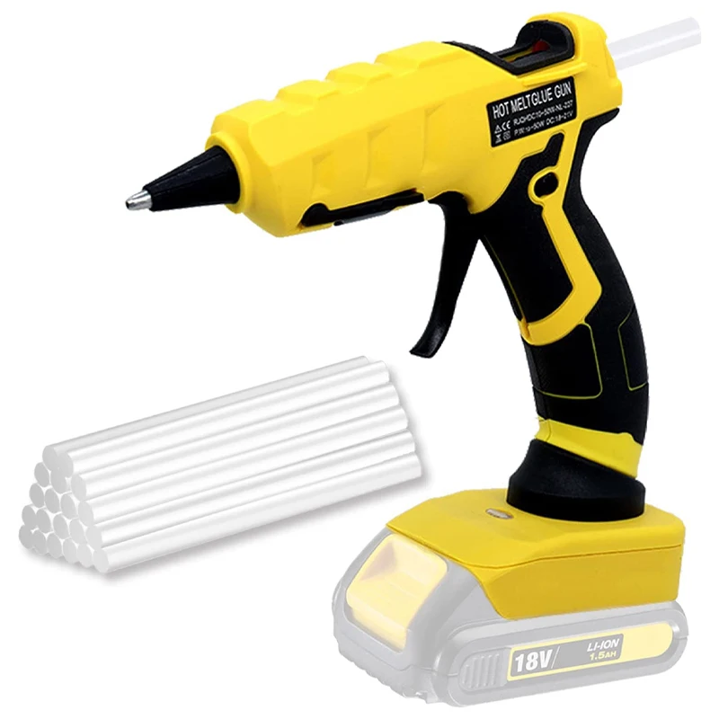 

Cordless Hot Glue Gun for Dewalt 18V 20V Li-ion Battery DCB200 DCB205 Handheld Hot Melt Glue Gun 7mm Glue Stick for Craft Repair