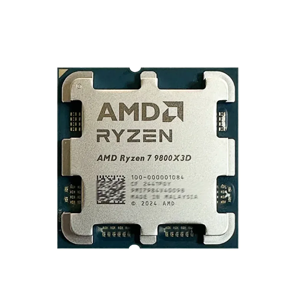 معالج AMD Ryzen 7 9800X3D 8-Core 16-thread 4.7 جيجا هرتز 120 وات L3=96M DDR5 مقبس جديد AM5 4NM R7 9800X3D ولكن بدون مروحة