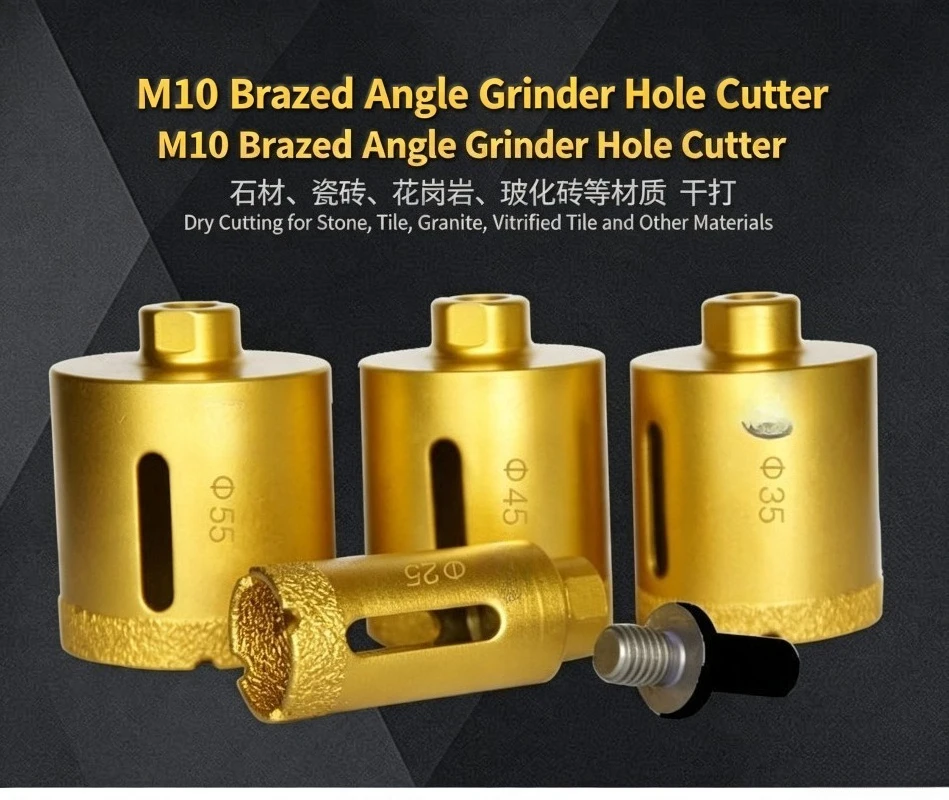 M10 6/8/10/12/20/30-100brazing drill bit for concrete, marble, angle grinders, hole openers, and diamond ceramic tile drill bits