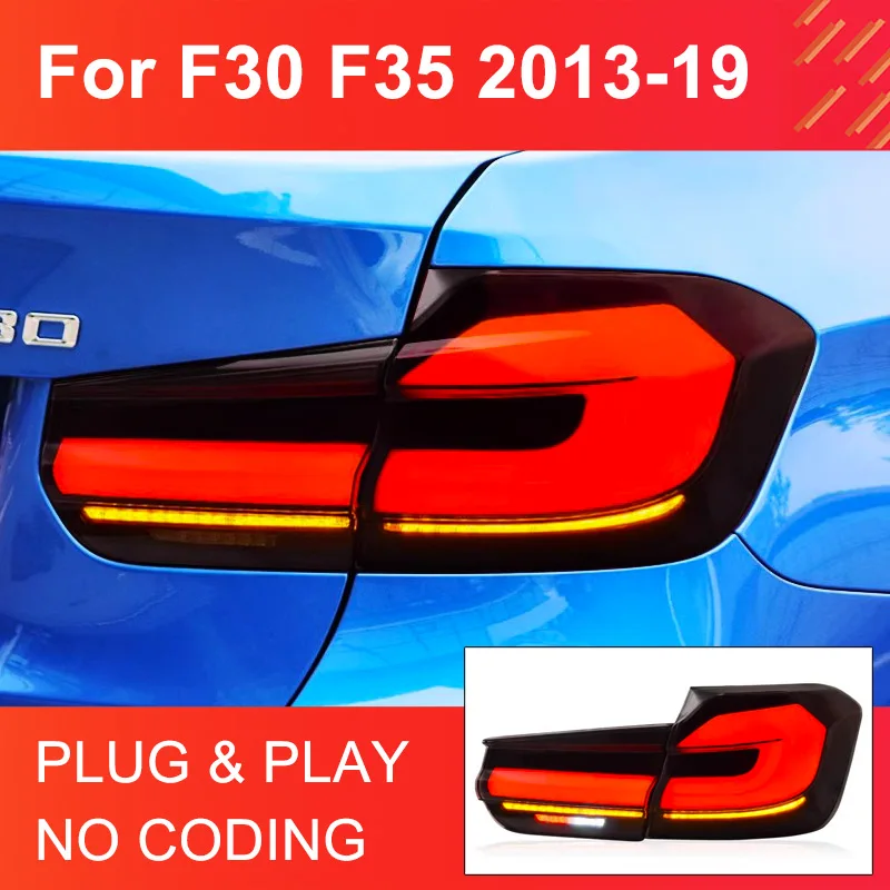 1 Pair LED Tail Light Assembly for BMW 3 Series F30 F35 2013-2019 Tailamps Plug and Play LED Dynamic Turning Rear Tail Lights