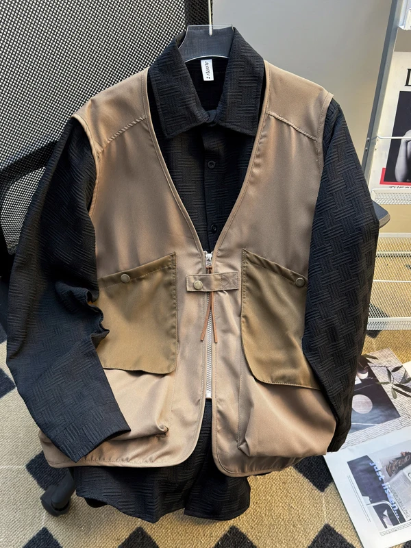 

American Sle Outdoor Tactical Thin Men's Vest Summer Loose Functionali Wind Multi-ket Workwear Jaet Youth Faion