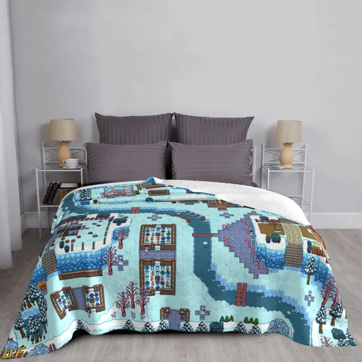 Stardew Valley House Map Blanket Flannel Decoration Cartoon Anime Super Soft Throw Blankets for Bedding Outdoor Bedspread