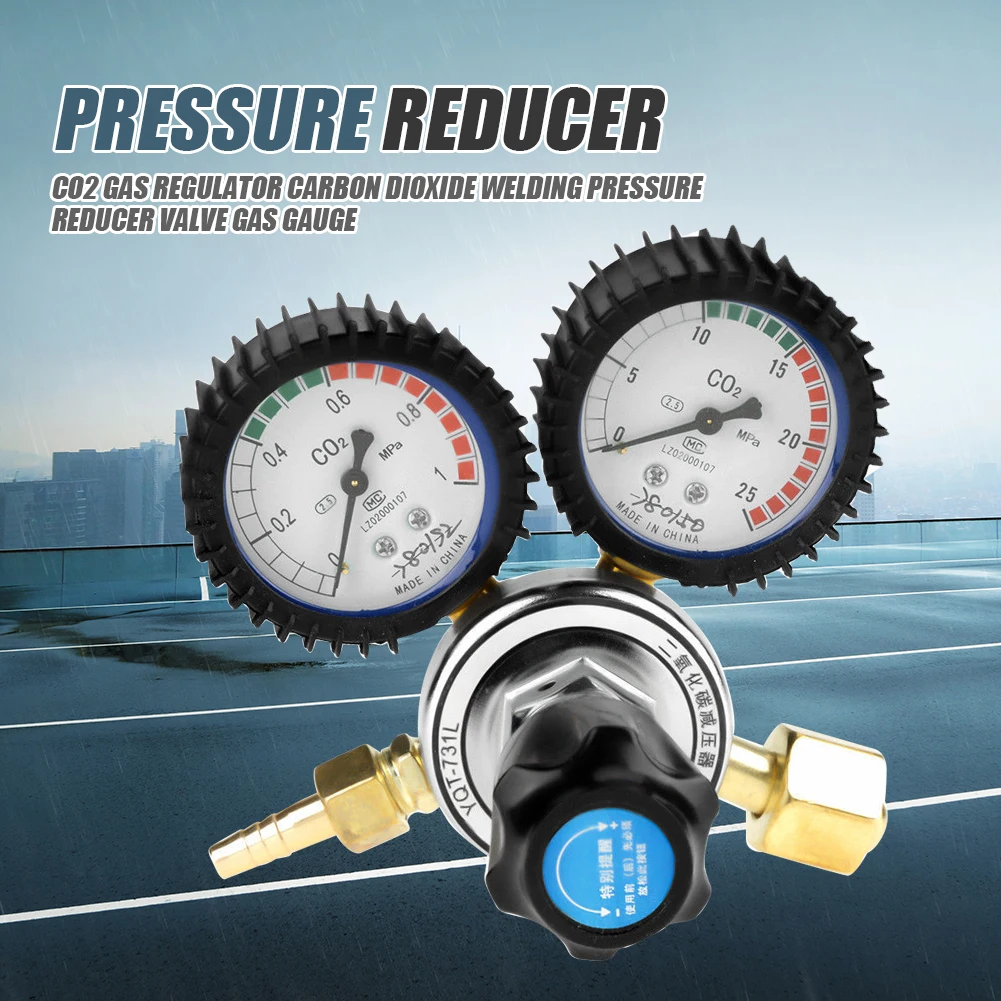 CO2 Argon Gas Regulator Flowmeter Welding Weld Gauges Pressure Reducer Valves Carbon Dioxide Heated Pressure Gauge