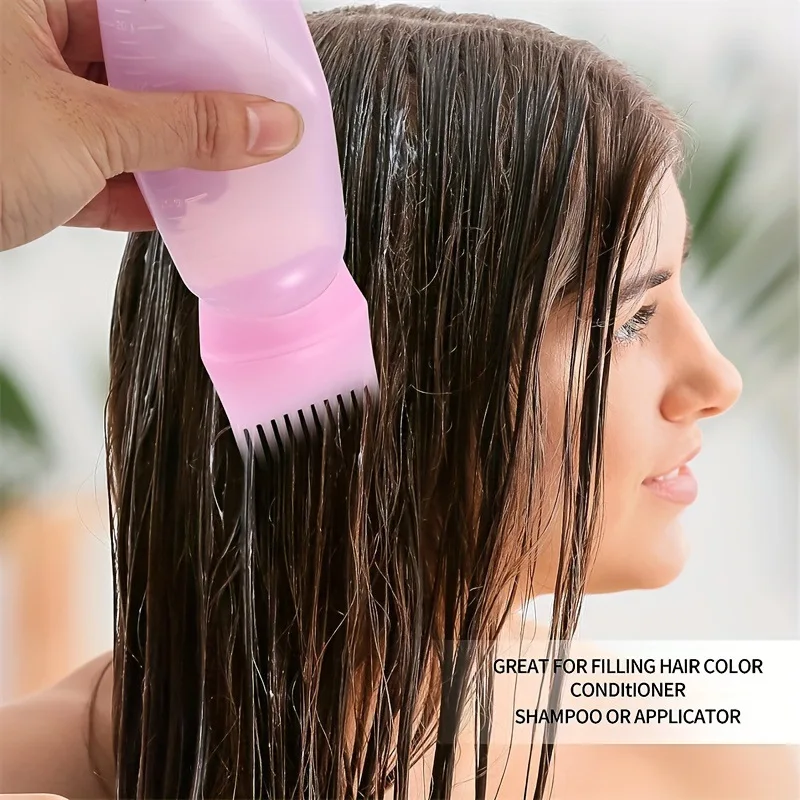 2 قطعة/مجموعة رئيس فروة الرأس قضيب زجاجة شامبو مع فرشاة صبغة شعر جوهر بكرة زيت السائل توجيه تدليك مشط أدوات العناية بالشعر #5