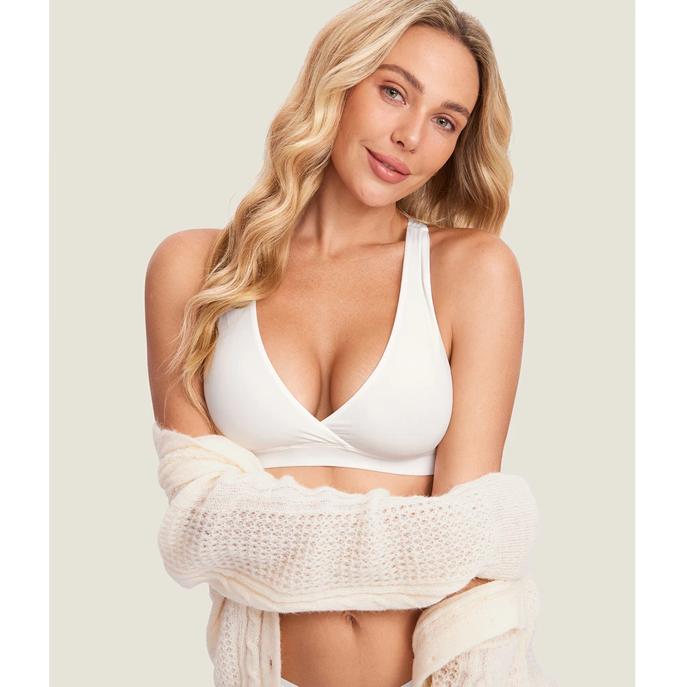 Momanda Inbarely Reggiseni Allattamento per Donna Senza Ferretto Racerback Senza Soluzione di Continuità Maternità Bralette Plunge Sonno Reggiseno Allattamento Al Seno