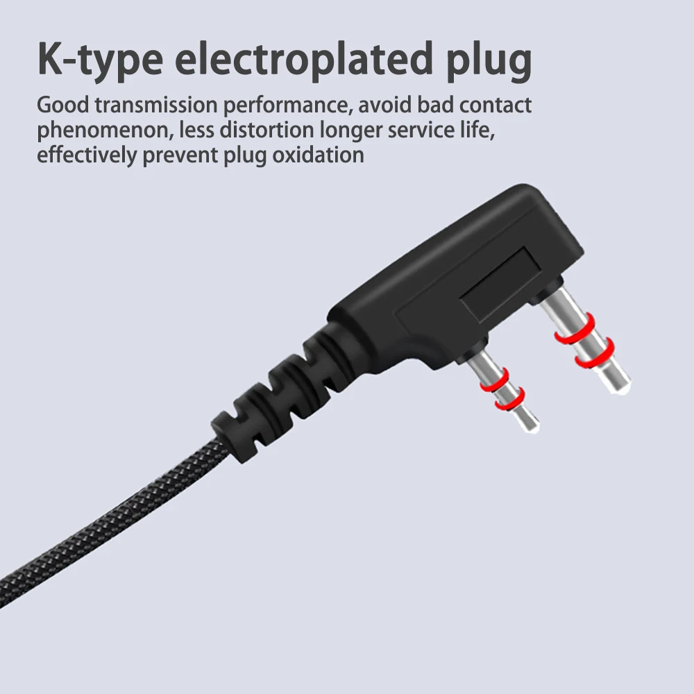 Baofeng-Écouteurs walperforés à interface de type K, 2 broches, magasin d'oreille droite, casque Adelal universel avec clip