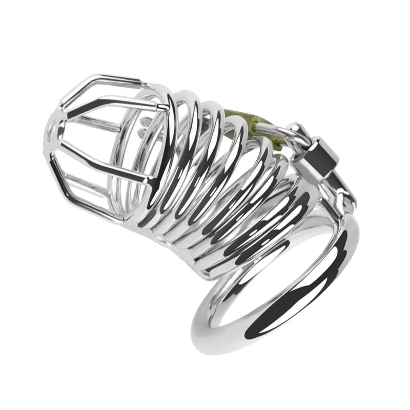 Male Metal Chastity Cage Penis Ring Mesh CB Lock Chastity Belt with Silicone Catheter Sissy Penis Bondage Adult Erotic Sex Toys