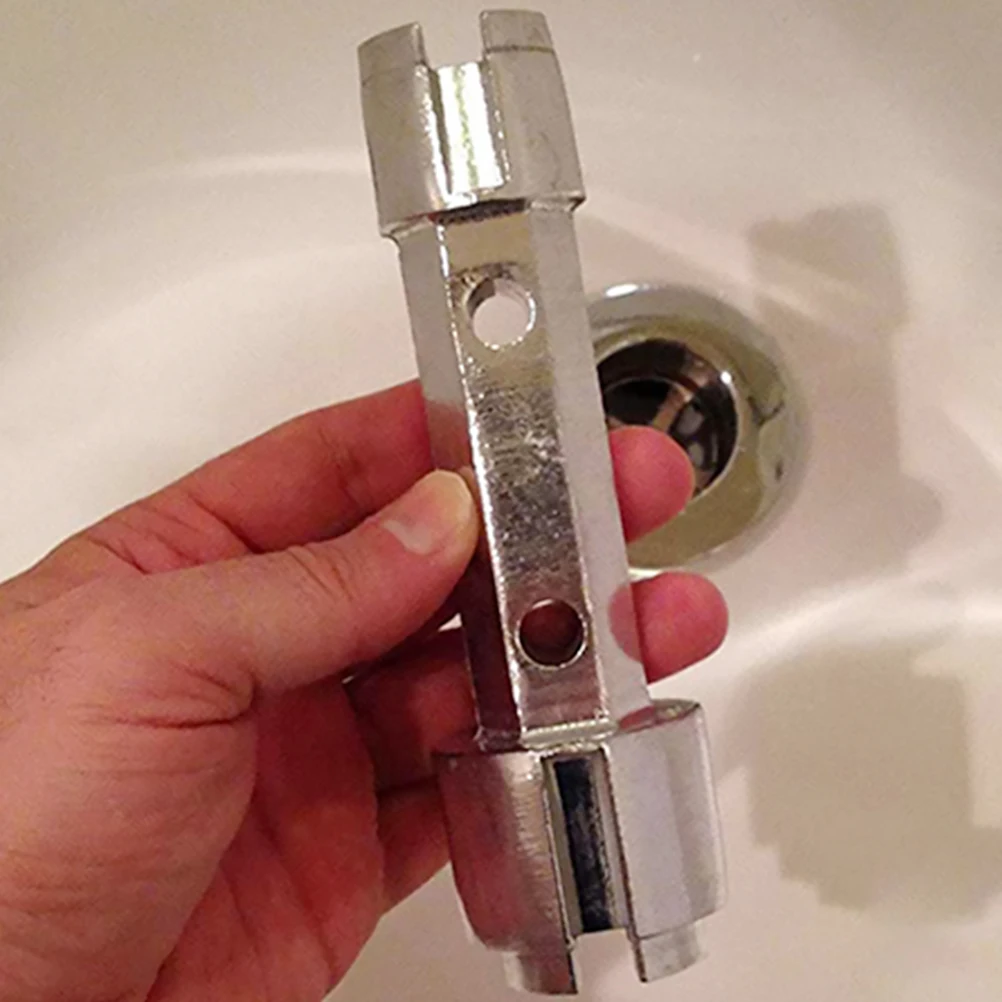 

2pcs Drain Wrench Tub Plumbing Tools Bath Removal Aluminum Alloy Double Ended Ratchet Wrench Bathtub Sink Faucet Tight Spaces H