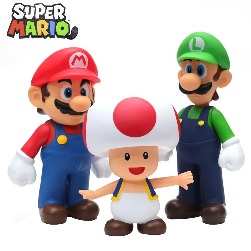 Super Mary Series Action Figure Toys Mario Bros Luigi Yoshi Donkey Kong Wario Anime Model Ornaments Children Birthday Gifts