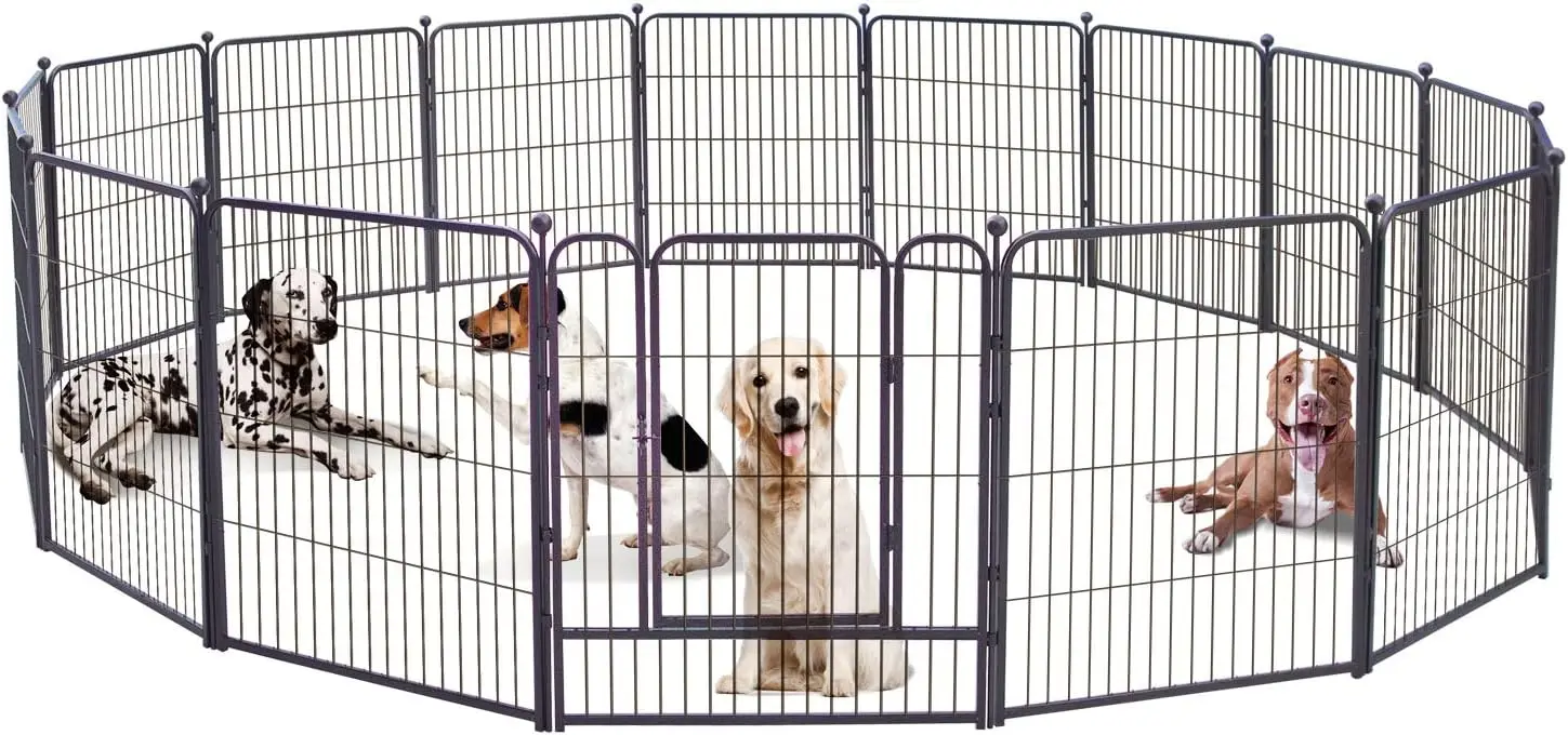 Dog Playpen,32/40/45 Inch Height in Heavy Duty, Folding Indoor Outdoor Anti-Rust Dog Exercise Fence