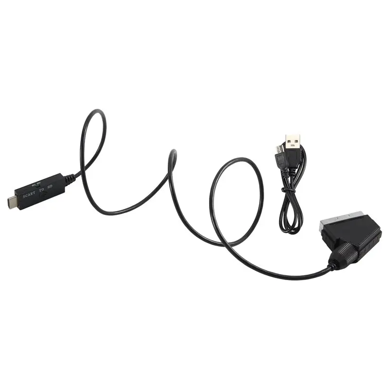 Scart To -Compatible TV Audio Video Adapter 1080P/720P Converter Cord For HDTV Stb Dvd Converter Accessories