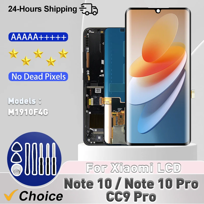 High Quality For XiaoMi Note 10 LCD For XiaoMi Note 10 Pro Display M1910F4G Touch Screen Digitizer For XiaoMi CC9 Pro LCD Replac