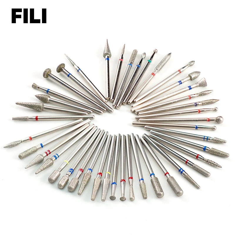 

FILI 10Pcs Diamond Milling Cutter Manicure Nail Drill Machine Rotary Burr Bit Manicure Accessory Pedicure Nails Accessories Tool