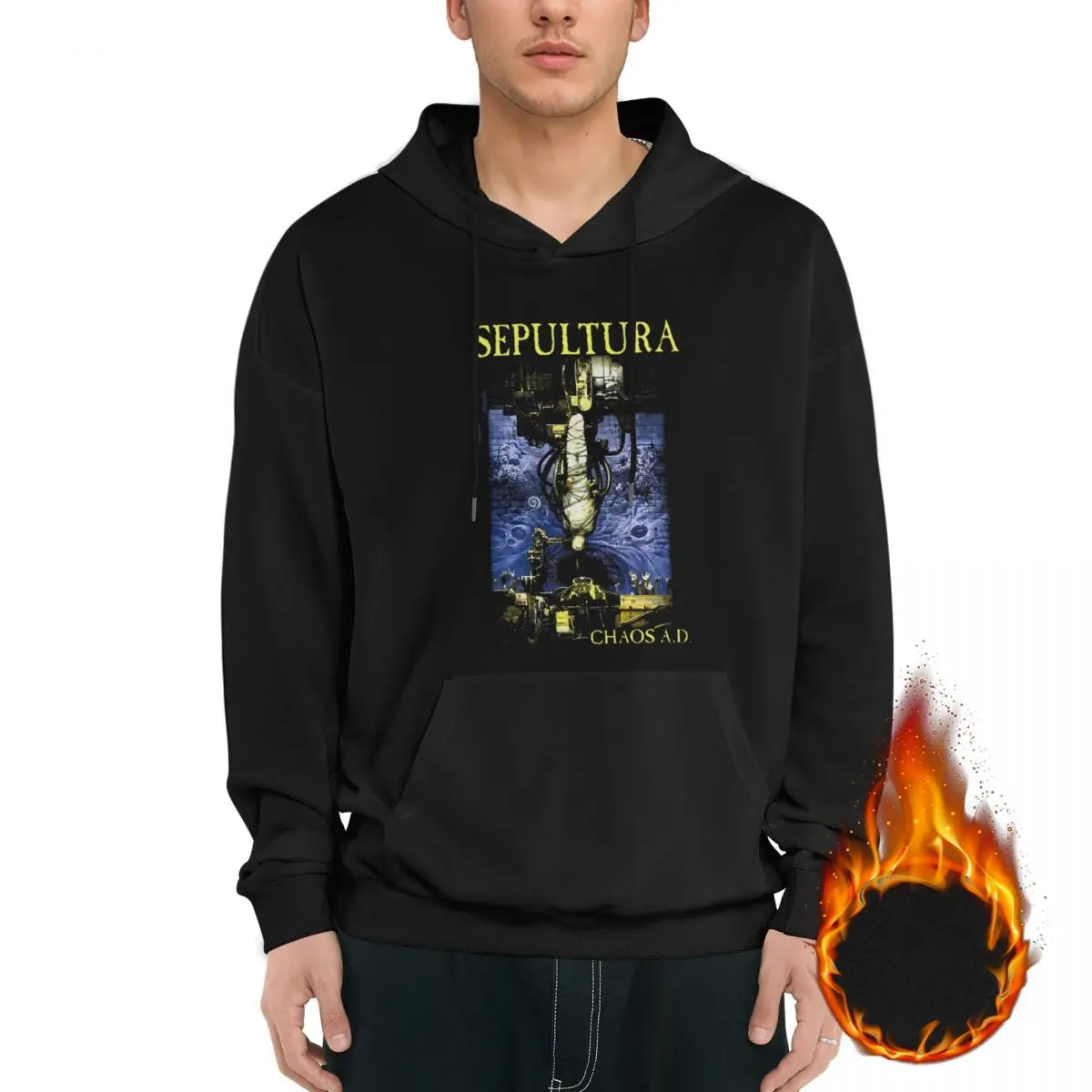 SEPULTURA Rock Metal Music Band Fleece Lined Hoodie For Men Women Thick Long Sleeve Pocket Sweatshirts Shirt