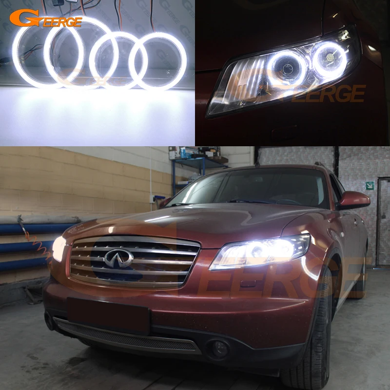 For INFINITI FX35 FX45 S50 2003 2004 2005 2006 2007 2008 Excellent Ultra Bright COB Led Angel Eyes Kit Halo Rings