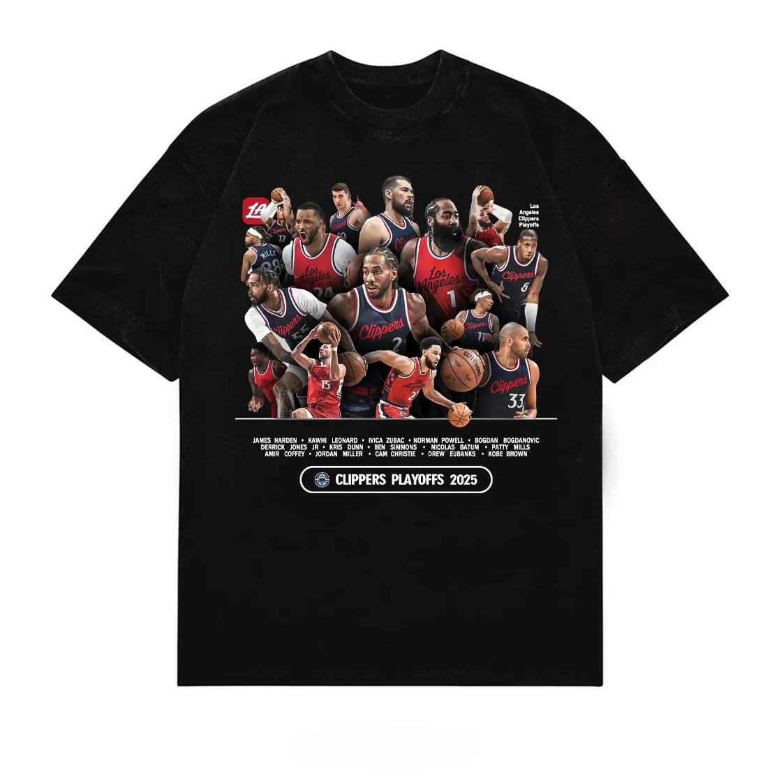

【 Clippers Playoffs T-shirt 】 Trendy Digital Direct Print Short-sleeved T-shirt Half-sleeve
