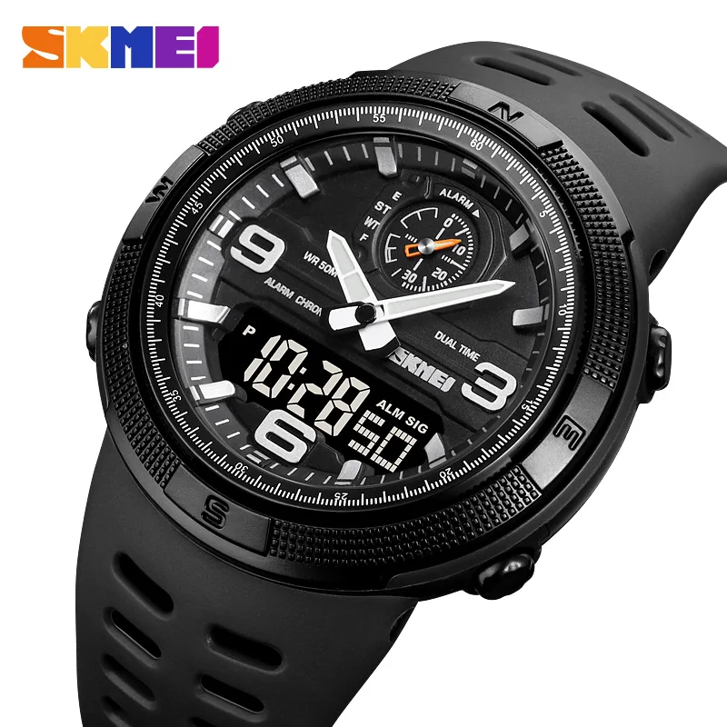 SKMEI 1655  Dual Display Multi functional Waterproof Student Exploration Watch Outdoor Sports Men's Electronic Watch