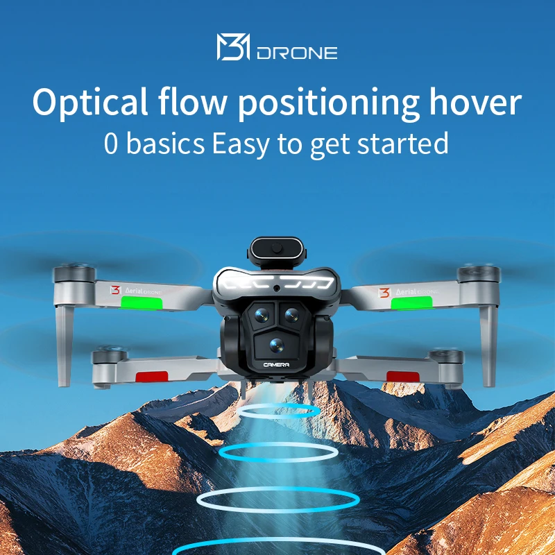 

M3 8KHD brushed drone with screen RC | Optical flow hover to avoid obstacles | Black tech four-wheel aircraft aerial photography