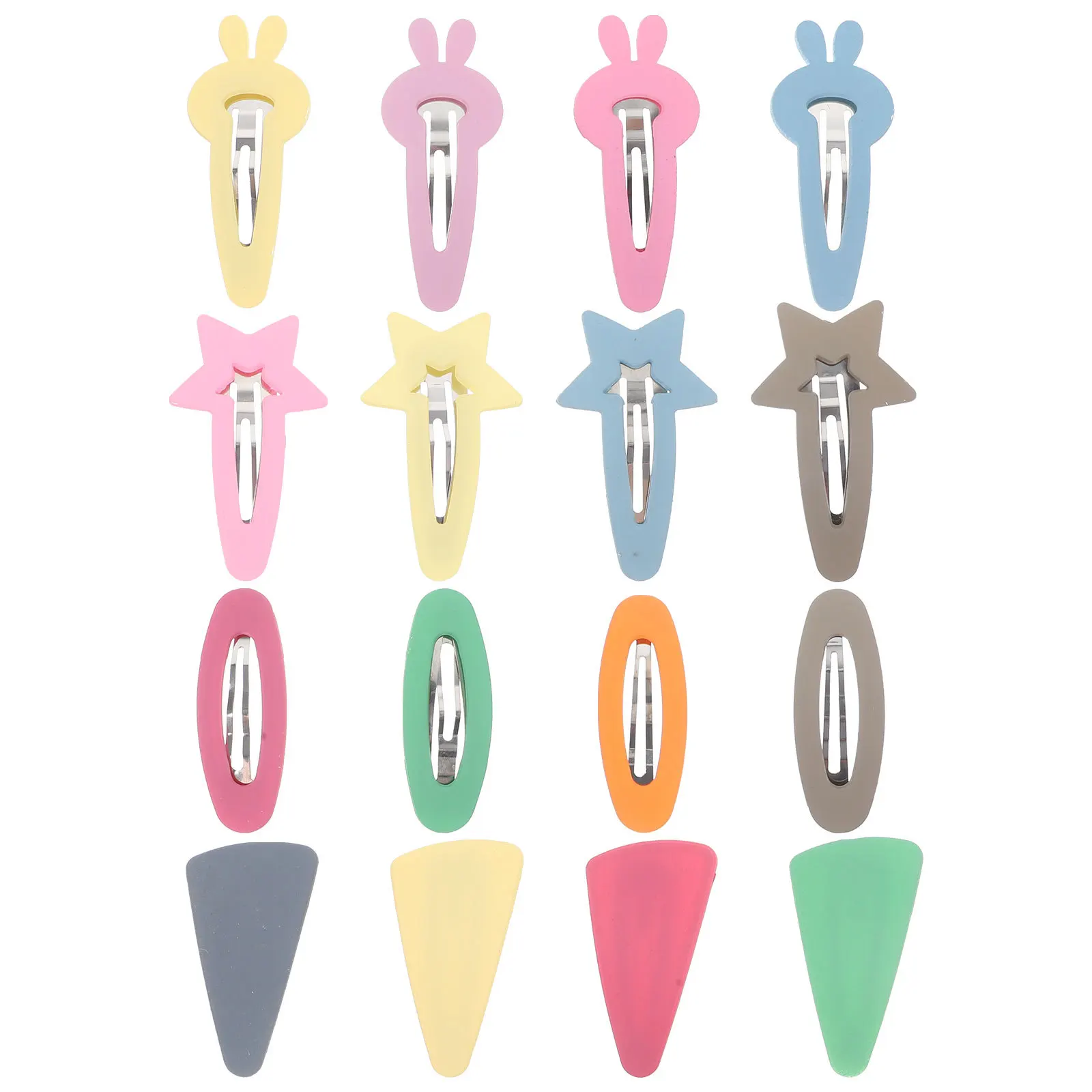 

16pcs Candy Color Clips Bright Hairpins For Girls Kids Women Snap Barrettes Flower Girl Hair Accessories Star Hair Pins