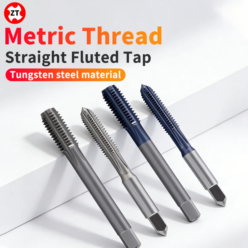 

Твердосплавный ручной метчик ZUANTONG HT из вольфрамовой стали, стандарт JIS, без покрытия/TiCN, прямой, с прямой канавкой, M1.4-M20, для HRC55 ° -62 °