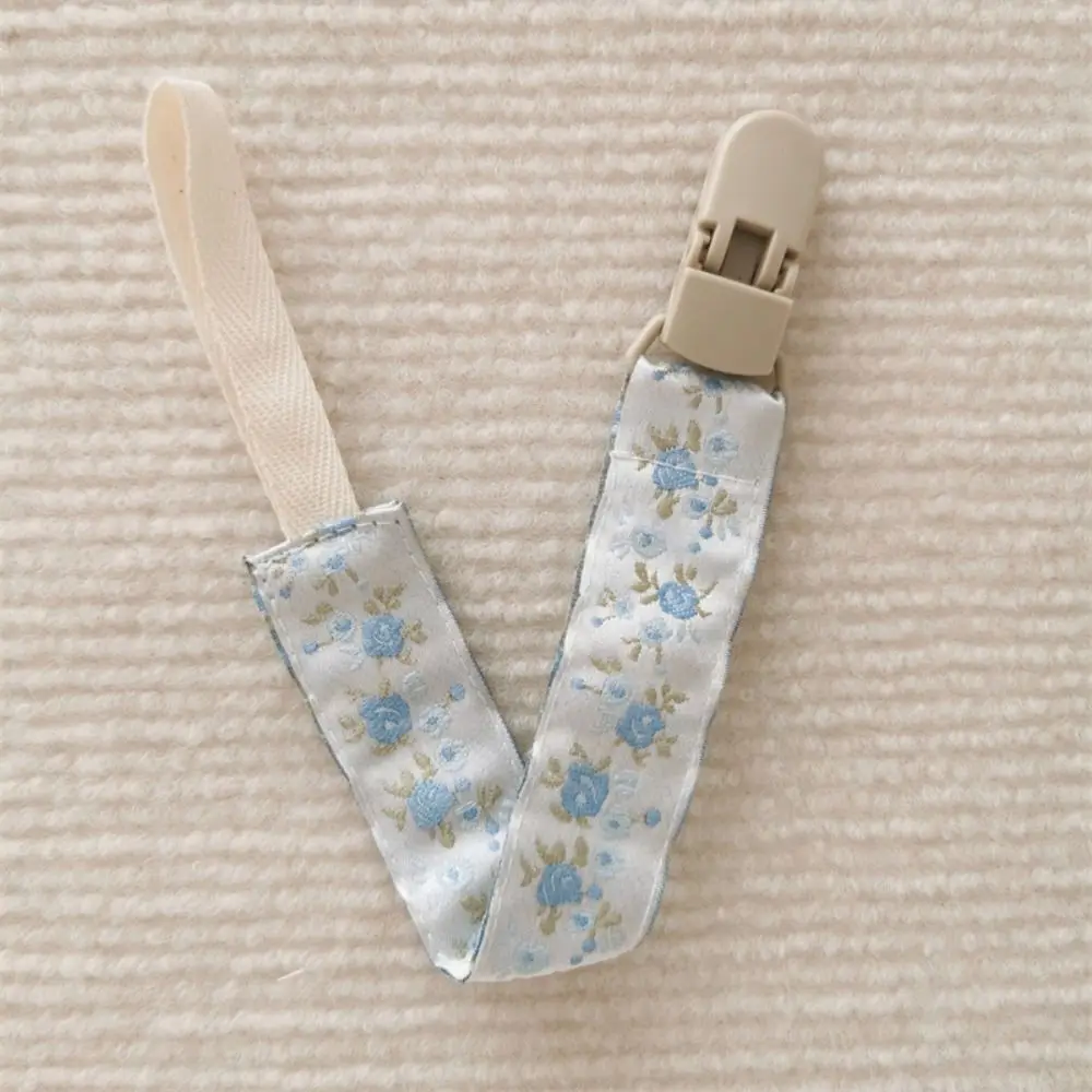 

Ethnic Style Baby Cloth Pacifier Chain Floral Teether Toys Straps Soother Holder Adjustable Dummy Clips Nipple Holder Clips