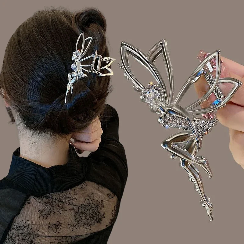 Fashion Large Elf Hair Claw For Women Girls Clamps Hair Crab Metal Ponytail Hair Clip Claw Accessories Headwear Tiara Hairpin