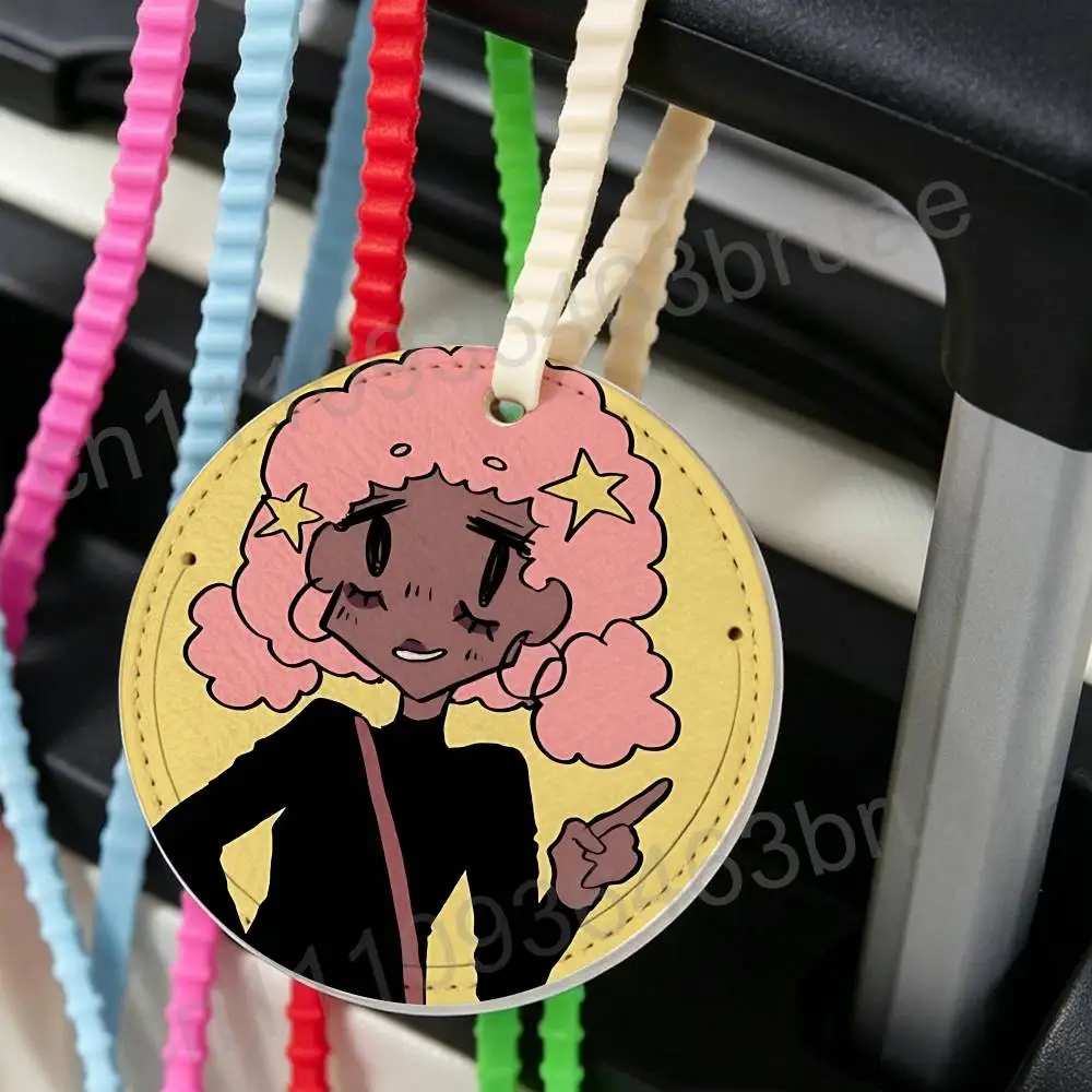 Maisie Jay CP Lacey Games 10cm Antilost Luggage Tag Backpack Pendant Travel Round Pattern Label  Portable Name Address Plate