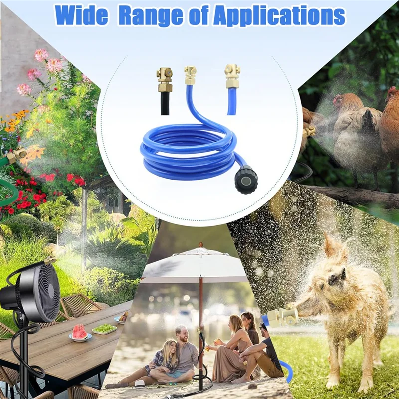 

A84E-Garden Hose Misters For Cooling Outdoor, Portable Standing Mister For Outside Patio, Flexible Hose Misting System Blue