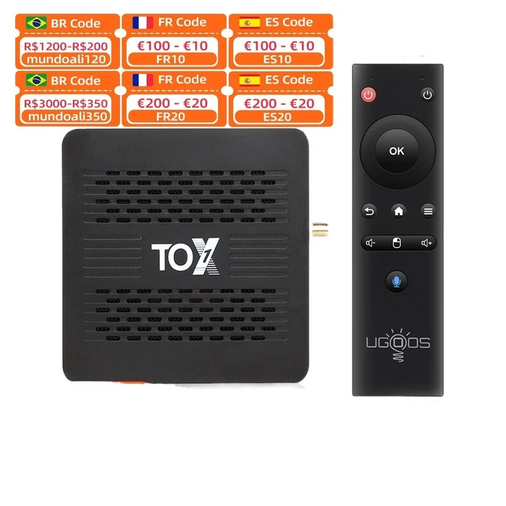 New TOX1 Android TvBox 9 Smart Tv box 4GB 32GB Amlogic S905X3 TOX3 S905X4 Android 11 Wifi 1000M 4K Media Player Support Dolby