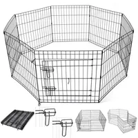 Pet Puppy Play Pen Exercise Cage 8 Panels Foldable Dog Playpen Crate Metal Fence