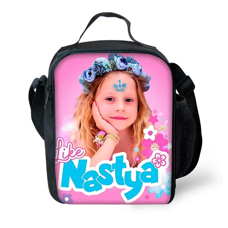 Come Nastya Borsa termica per bambini di grande capacità per ragazzi e ragazze, per studenti, picnic all'aperto, riutilizzabile, termica, per il pranzo