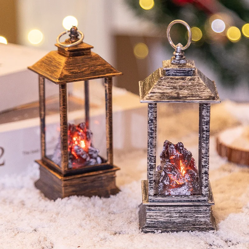 New Fun Cute Flame Light Simulation Fireplace Fireplace Small Lamp LED Luminous Night Light Home Desktop Decorative Ornaments