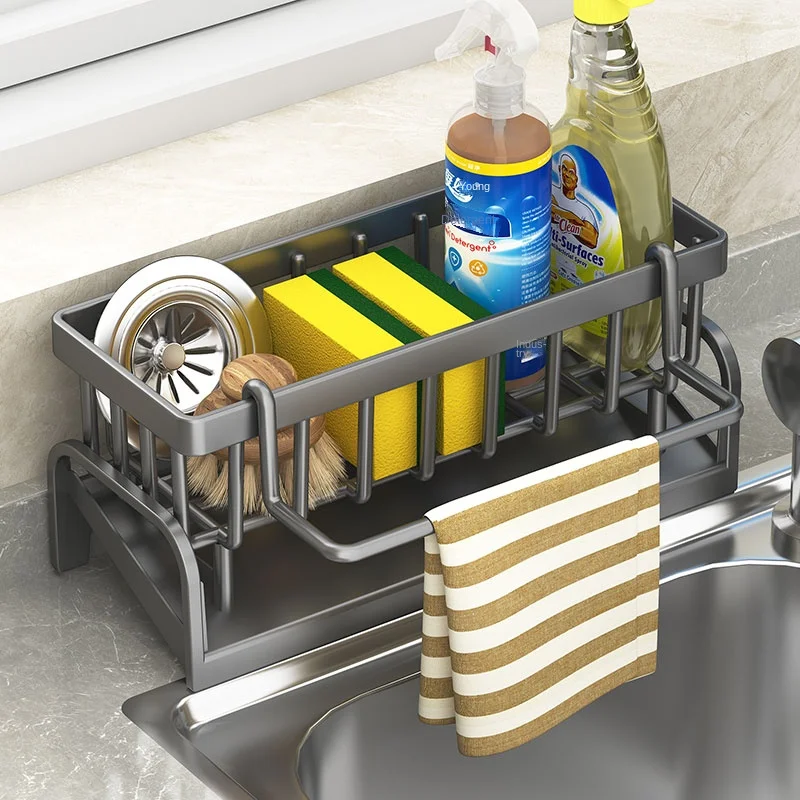 Kitchen Shelf Cleaning Cloth Storage Draining Rack Household Detergent Sponge Rack Water Sink Water Sink Water Sink Artifact