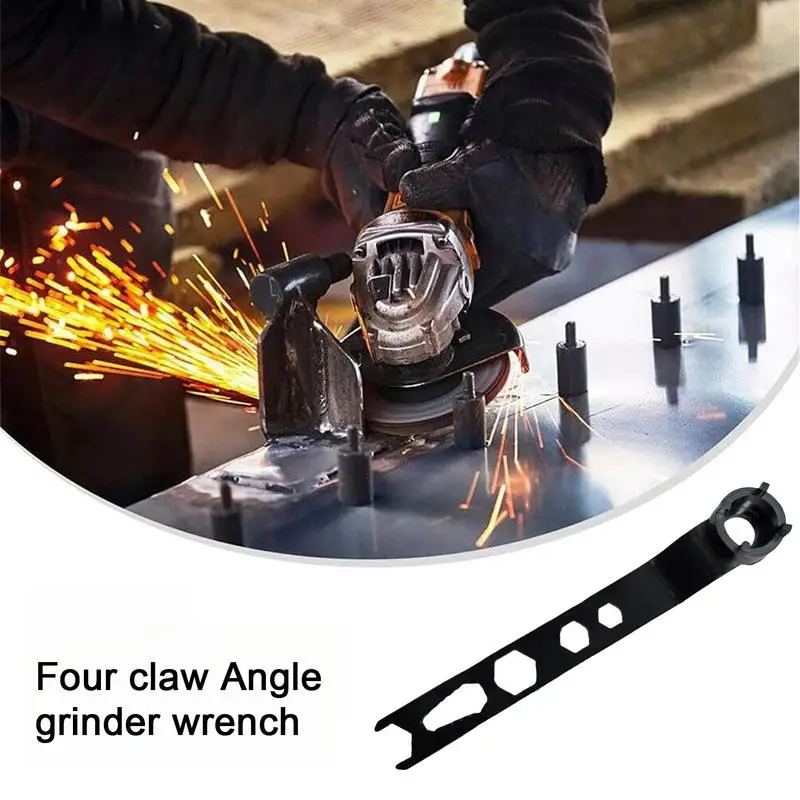 4 Claw Angle Grinder Wrench Lock-Nut 4 Claw Adjustable Wrench Ergonomic Handle Hand Grinder Wrench For Replacing A Grinding