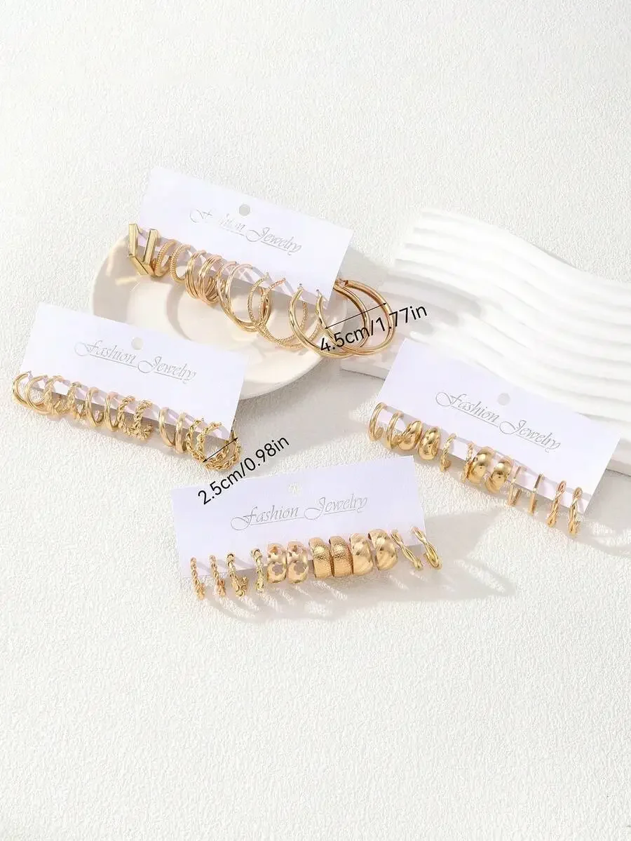 

Vintage Punk Bohemian Hoop Earrings Set For Women Fashion Daily Wear