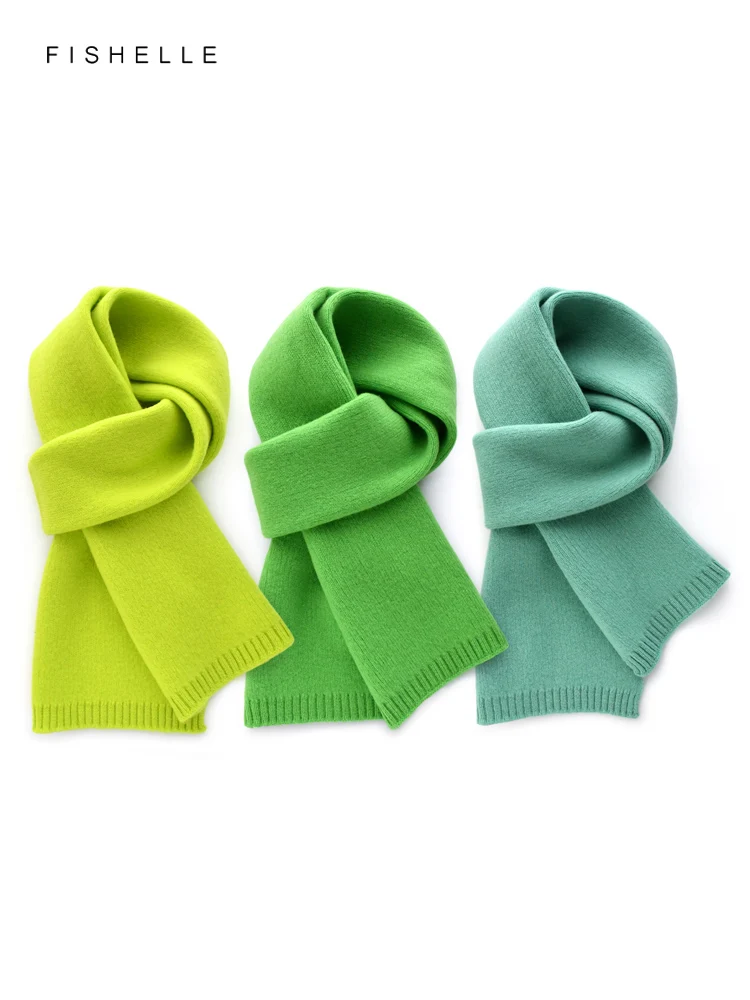 

Ярко-зеленый однотонный женский шарф из 100% шерсти, зимние накидки, мужские мягкие теплые вязаные женские шарфы, шаль, толстая женская роскошный подарок