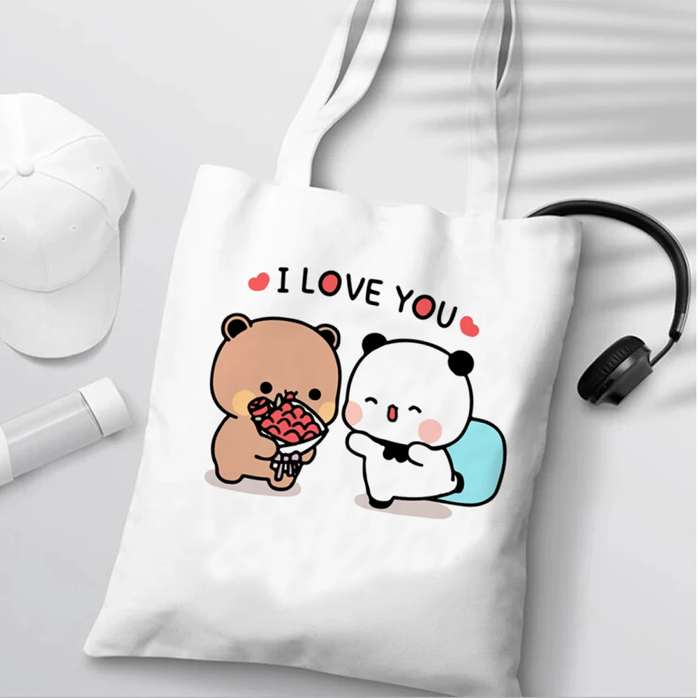 Bubu Dudu Anime Tote Bag borsa per la spesa pieghevole Tote Bag borsa per la spesa riutilizzabile in tela di moda estetica femminile