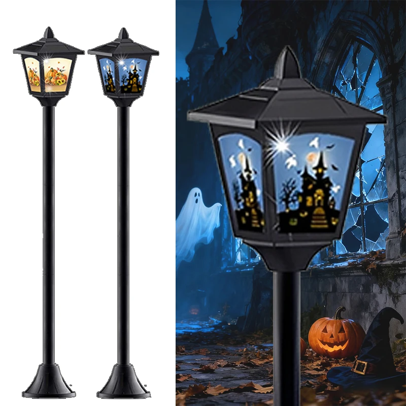 

2 Pack of 40inch Halloween Solar Post Lights Solar Lamp Lights for Garden Pathway Yard Front/Back Door Halloween Decoration