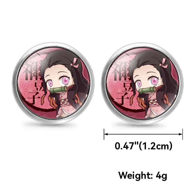 Demon Slayer Cartoon Stud Earrings Anime Figures Kamado Tanjirou Nezuko Hashibira Inosuke Kids Vogue Q Figurals Decoration Gifts