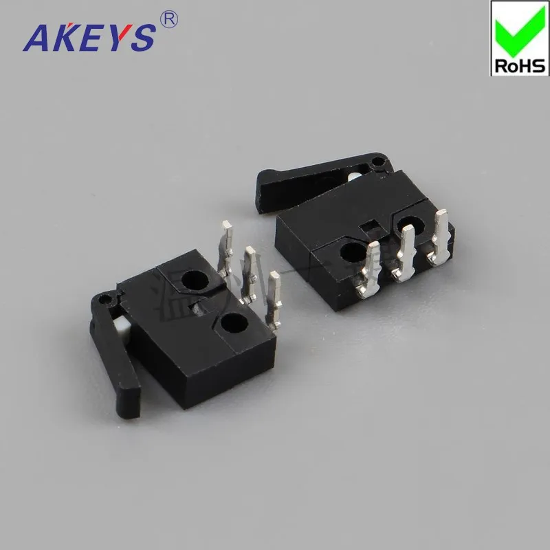 20 pcs KFC-W-13W Micro Limit Switch Game Switch Detection Key Three-legged Bend Foot Import Positive and Negative