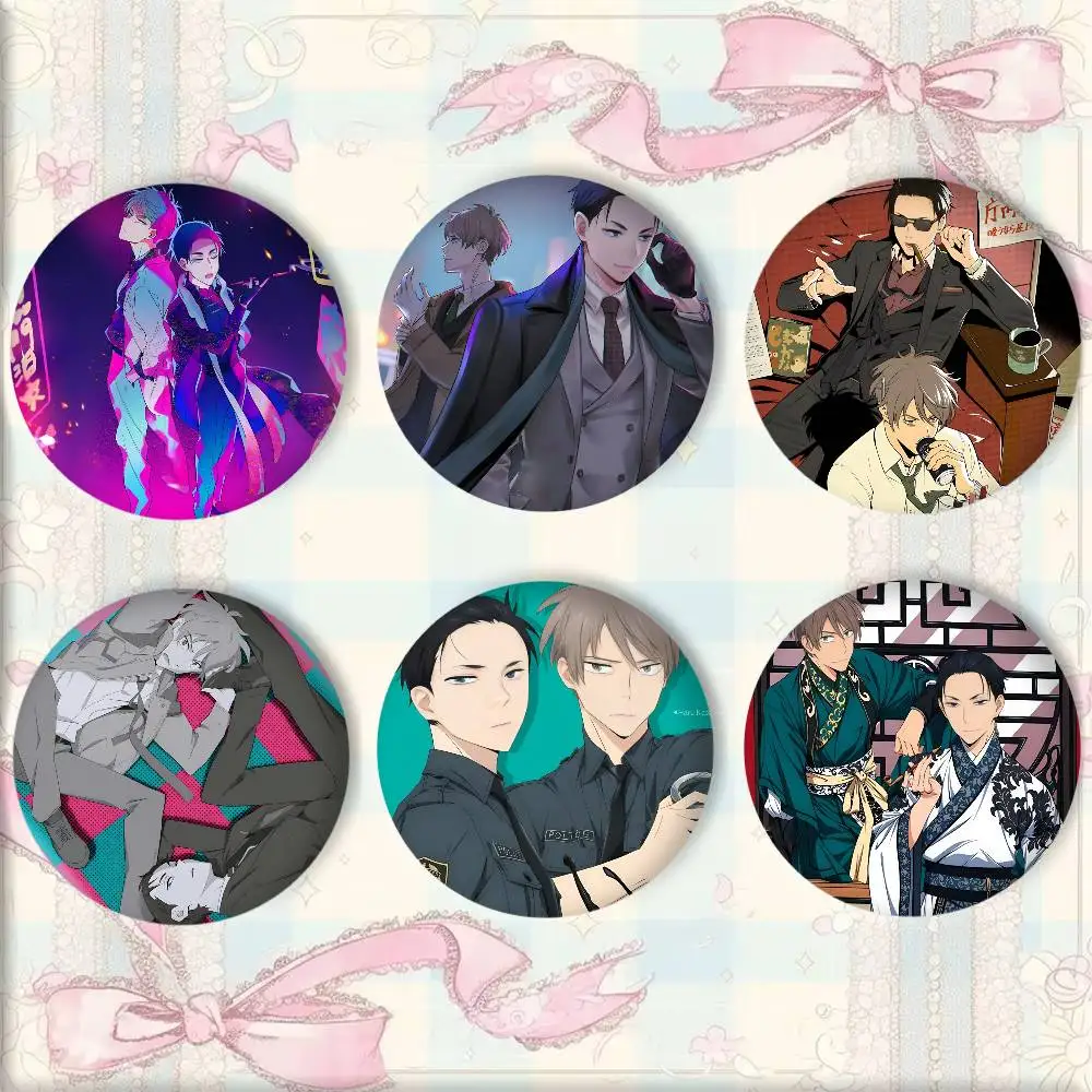 Anime The M-Millionaire Detective Balance Unlimited Manga Badge Round Art Brooch Clothes Backpack Accessories Lapelnd Laserh