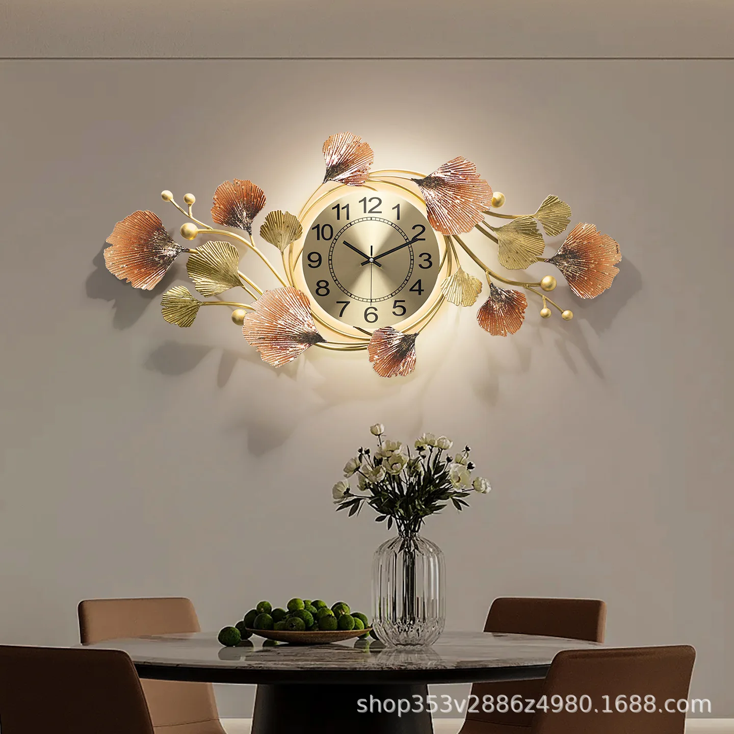[2267 people's collection] New Chinese creative clocks, wall , living room home decoration, light luxury atmospheric