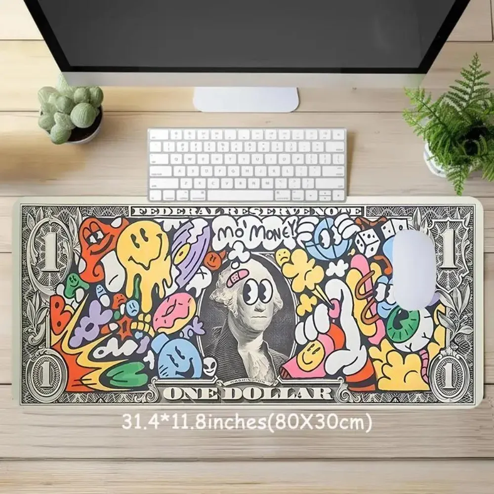 Graffiti Gaming Mouse Pad Large, Anti-Slip Rubber Base with Locked Edge, Washable Desk Mat for PC Gamer Office