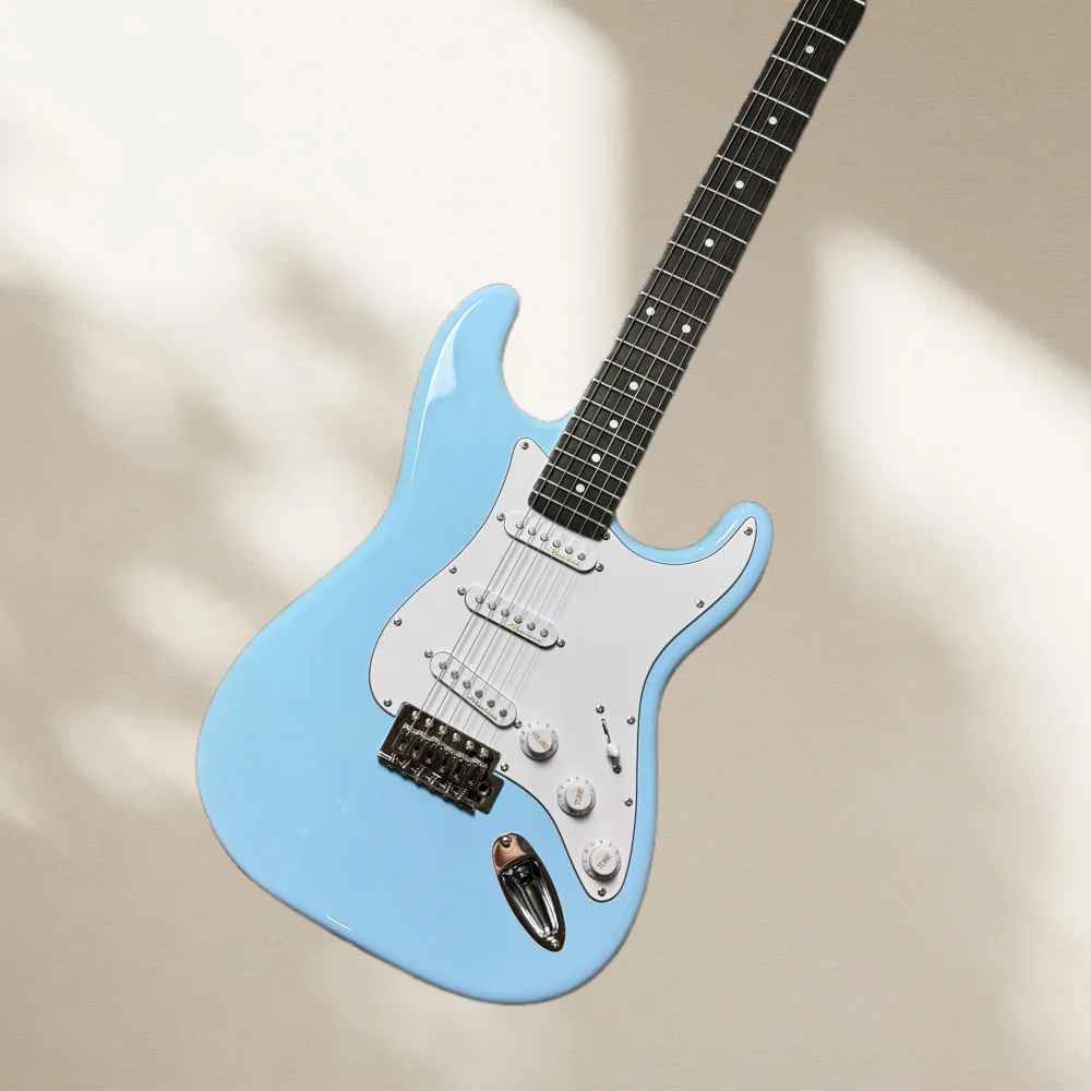 Electric Guitar Blue STT Electric Guitar SSS Single‑Coil Pickups 1957 Vintage Reissue Pop Blues Mahogany Body