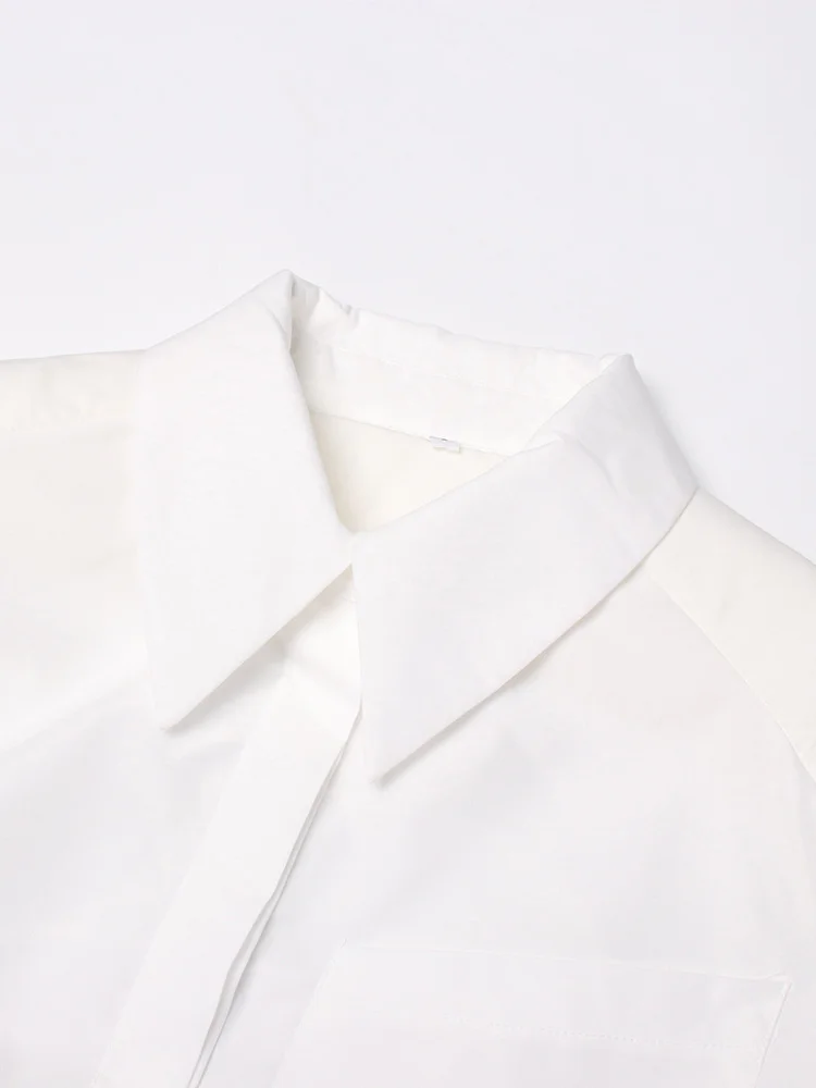 TWOTWurea YLE-Chemise à lacets pour femme, couleur unie, dos nu, patchwork, revers, manches longues, épissé, simple boutonnage, chic, chemisier,