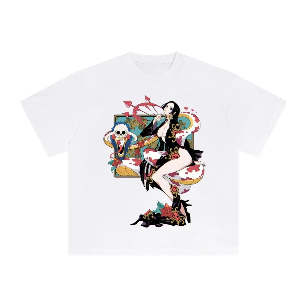 One Piece Nico Robin Unisex T-shirt 2026 Summer New Anime Print American Hip-hop Flower Casual Parent-child Short Sleeved Top