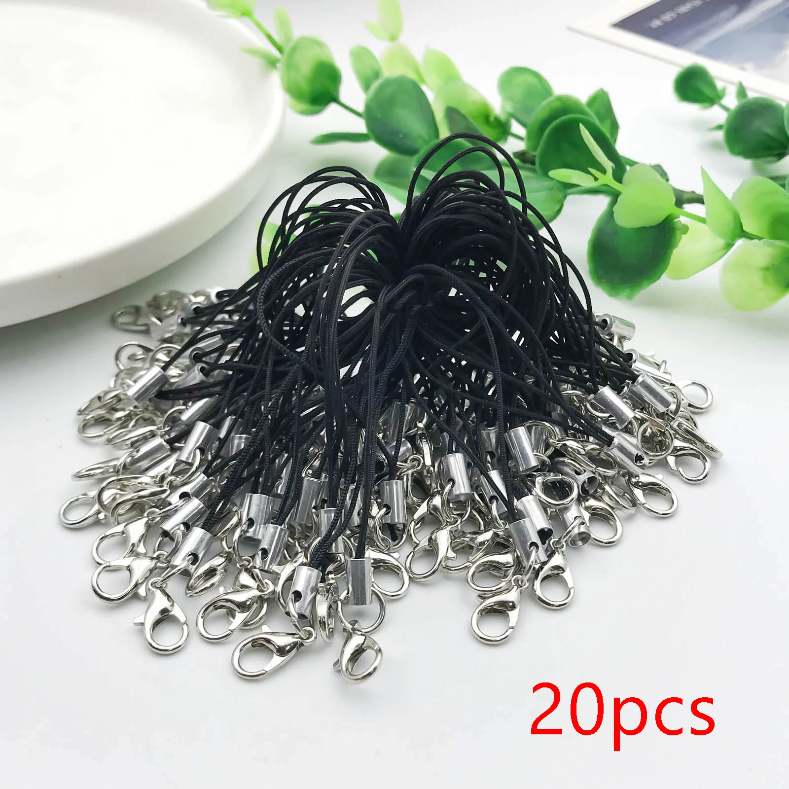 20/50 Stück Karabinerverschluss Lanyard Strap Cord Mobile Straps Charm Nylon Schlüsselanhänger Kette für DIY Schmuckherstellung Zubehör