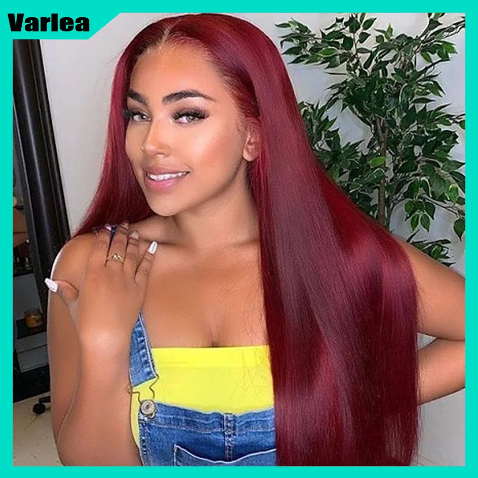 Varlea 13x4 Lace Front Wigs Colored 99j Burgundy Lace Front Human Hair Wig Hd Lace Wig 13x6 Human Hair Straight Brazilian Hair