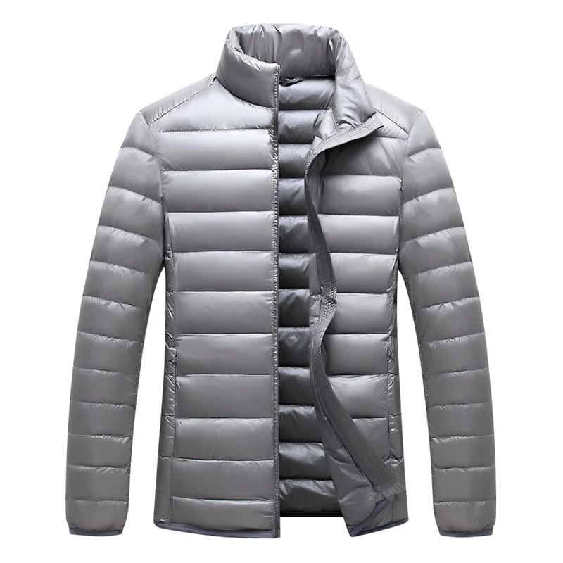 winter jacket for men jaqueta masculina inverno Jaqueta outono inverno para homens Jaqueta de penas de pato branca ultra leve e fina M-6XL Jaquetas de primavera para homens Casaco com gola alta